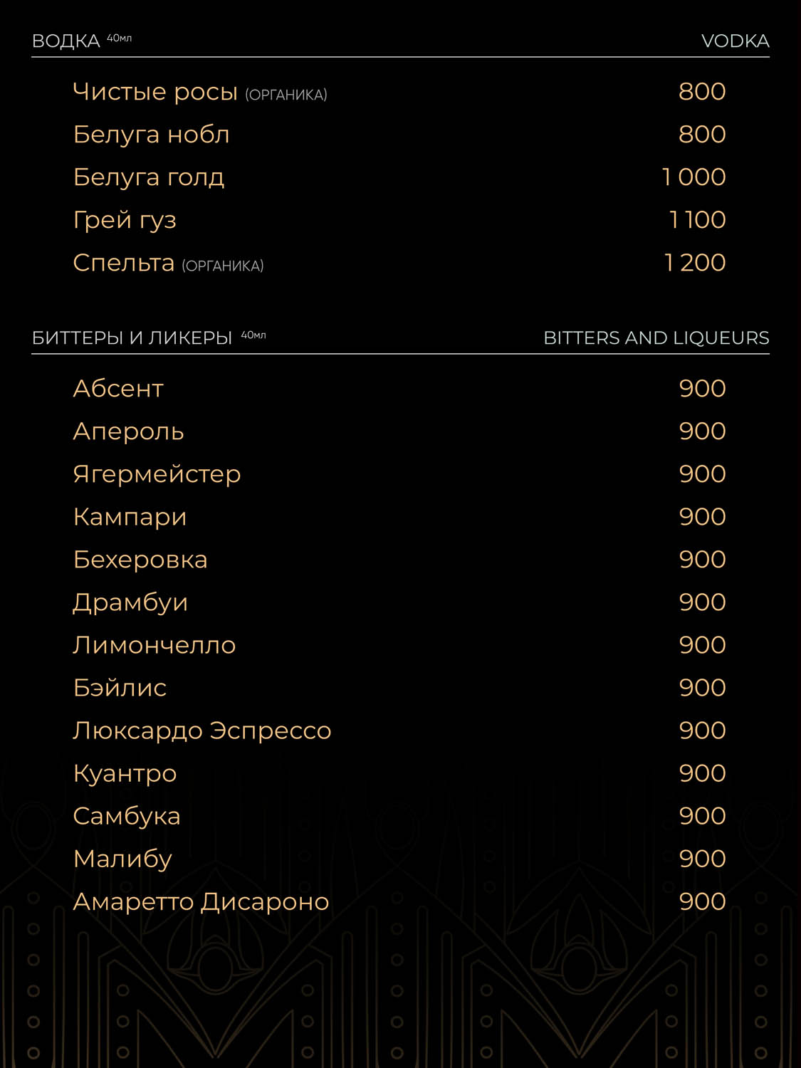 Меню — бар
