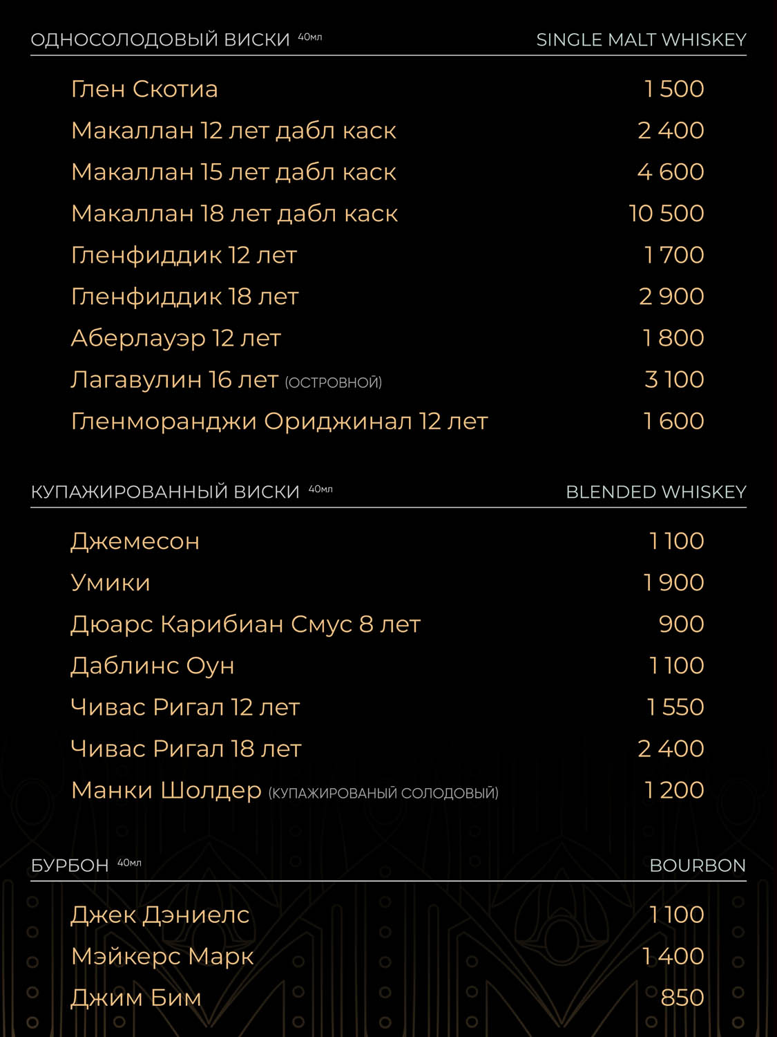 Меню — бар