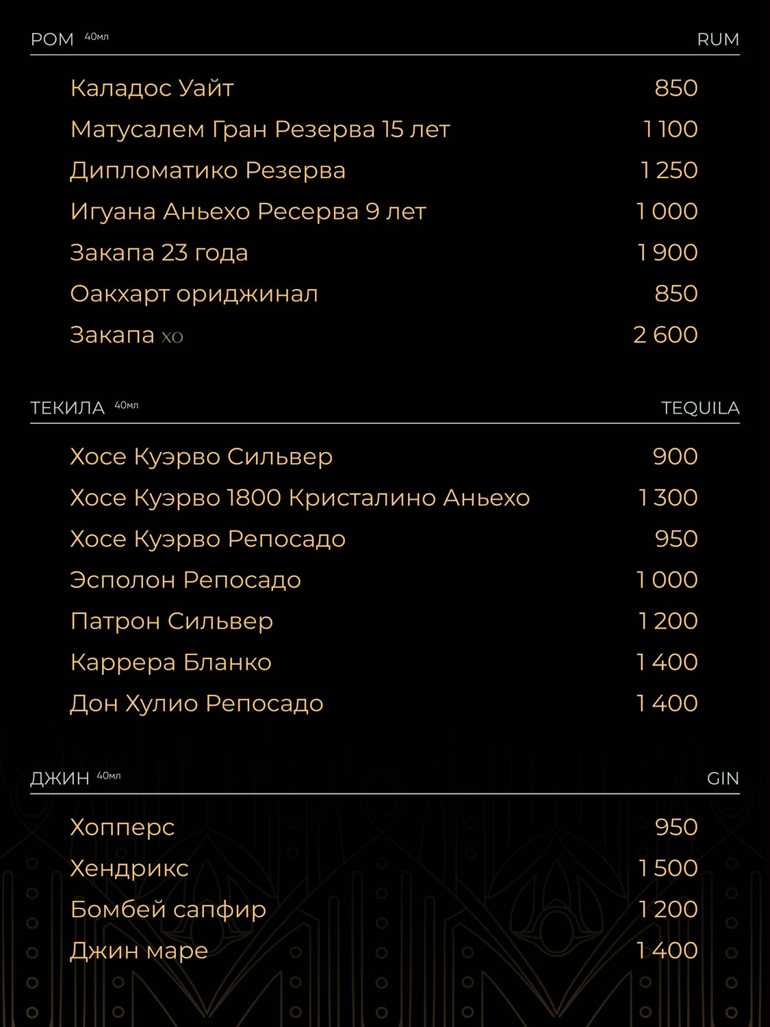 Меню — бар